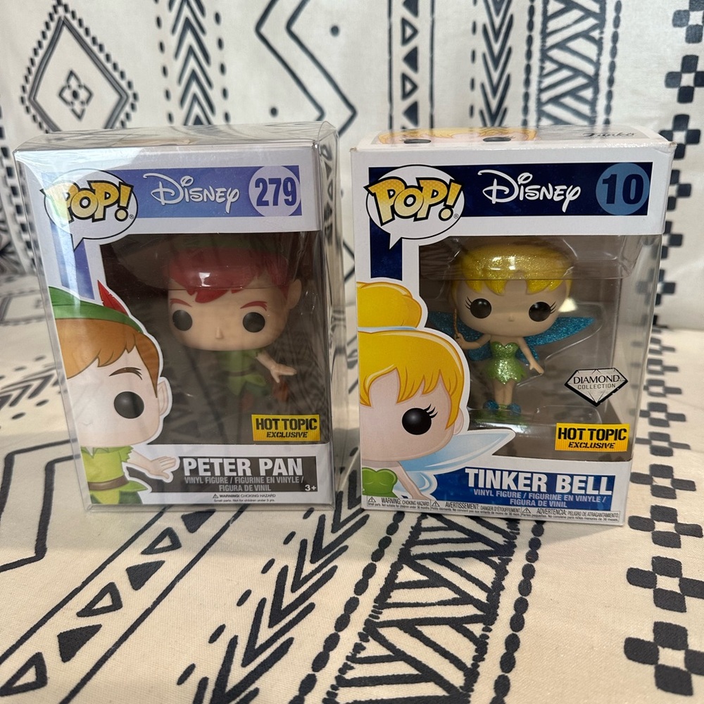 New- Disney‎ Funko Pop- Peter Pan 279 & Tinker Bell 10